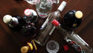 Bottles of alcohol.
