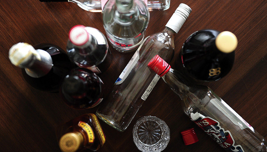 Bottles of alcohol.