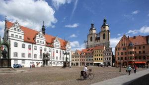 Place de l'hôtel de ville de Wittenberg.