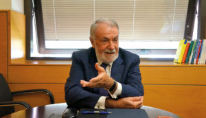 Jaime Mayor Oreja during the interview.
