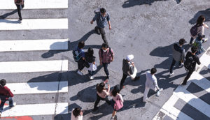 People crossing the street.