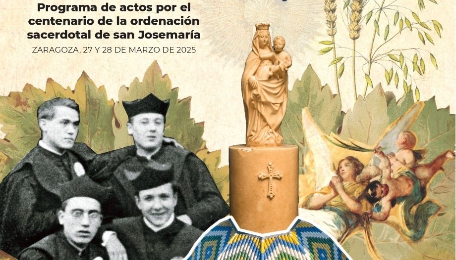 Cartel actos San Josemaría centenario ordenación sacerdotal 2025