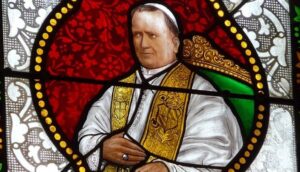 Representación del beato Papa Pío IX en una iglesia de Dordoña (Francia)